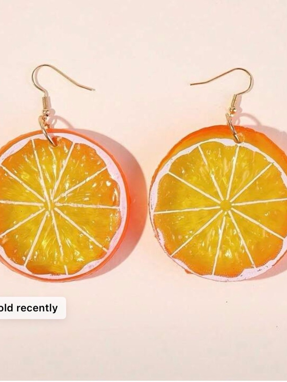 Orange Slice Dangle Earrings - Bright Yellow & Orange